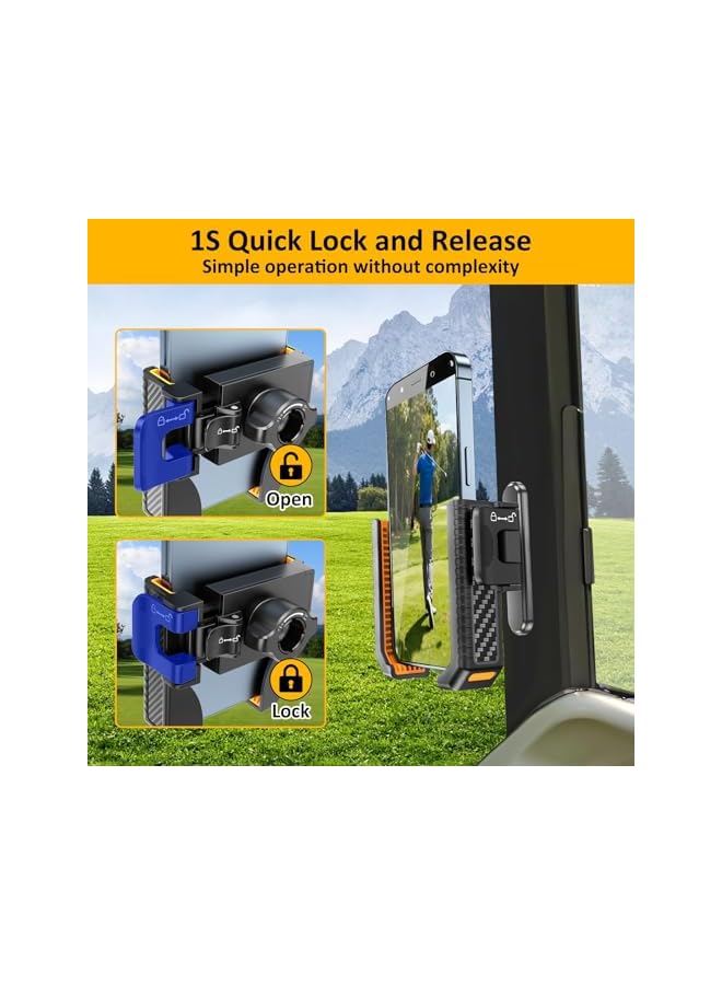 S-TOP Golf Cart Phone Holder, N52 Magnet Base & 360° Rotatable Universal Cellphone Mount Compatible with EZGO/Club Car/Yamaha, Golf Carts Accessory for iPhone/Galaxy/Google/Pixel All Smartphones - Image 2