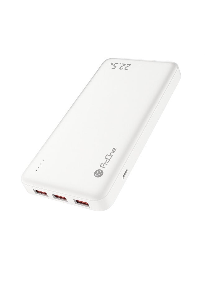 ProOne ProOne PPB5115 10000mAh Portable Power Bank, 22.5W Fast Charging with USB-A & USB-C Ports, Slim Polymer Battery with Micro Input  - Image 1