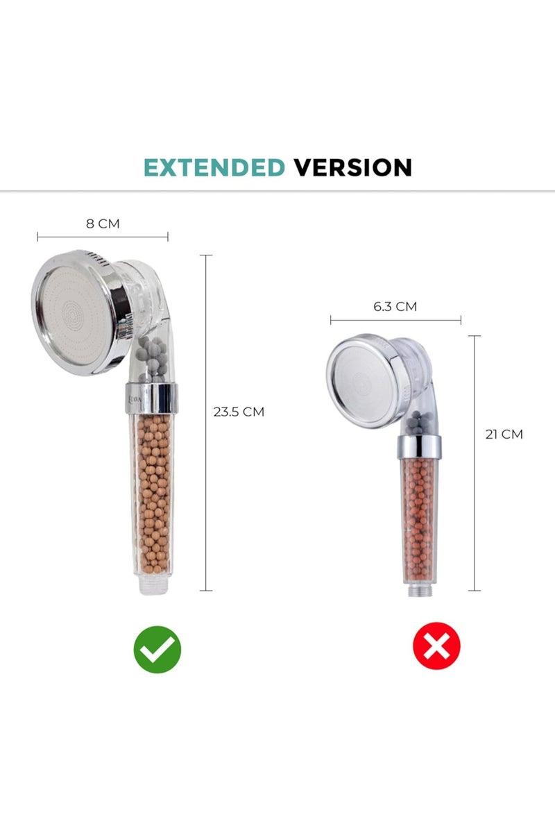 ETAVA Shower Head - 3-Jet Setting Ionic Handheld Shower Head with Filter Beads – Hair Loss Reduction, Chlorine Removal, Rainfall Spa, Water-Saving – Full Set - Image 2