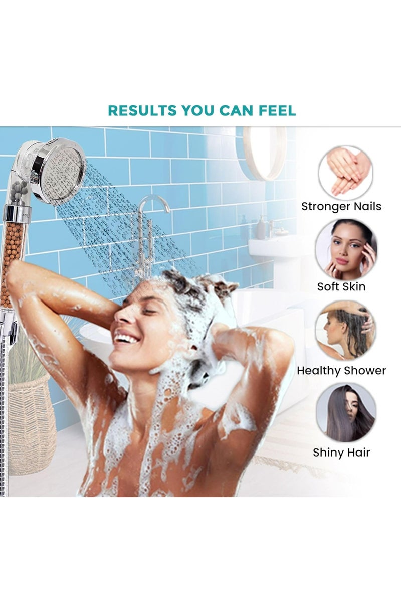 ETAVA Shower Head - 3-Jet Setting Ionic Handheld Shower Head with Filter Beads – Hair Loss Reduction, Chlorine Removal, Rainfall Spa, Water-Saving – Full Set - Image 3