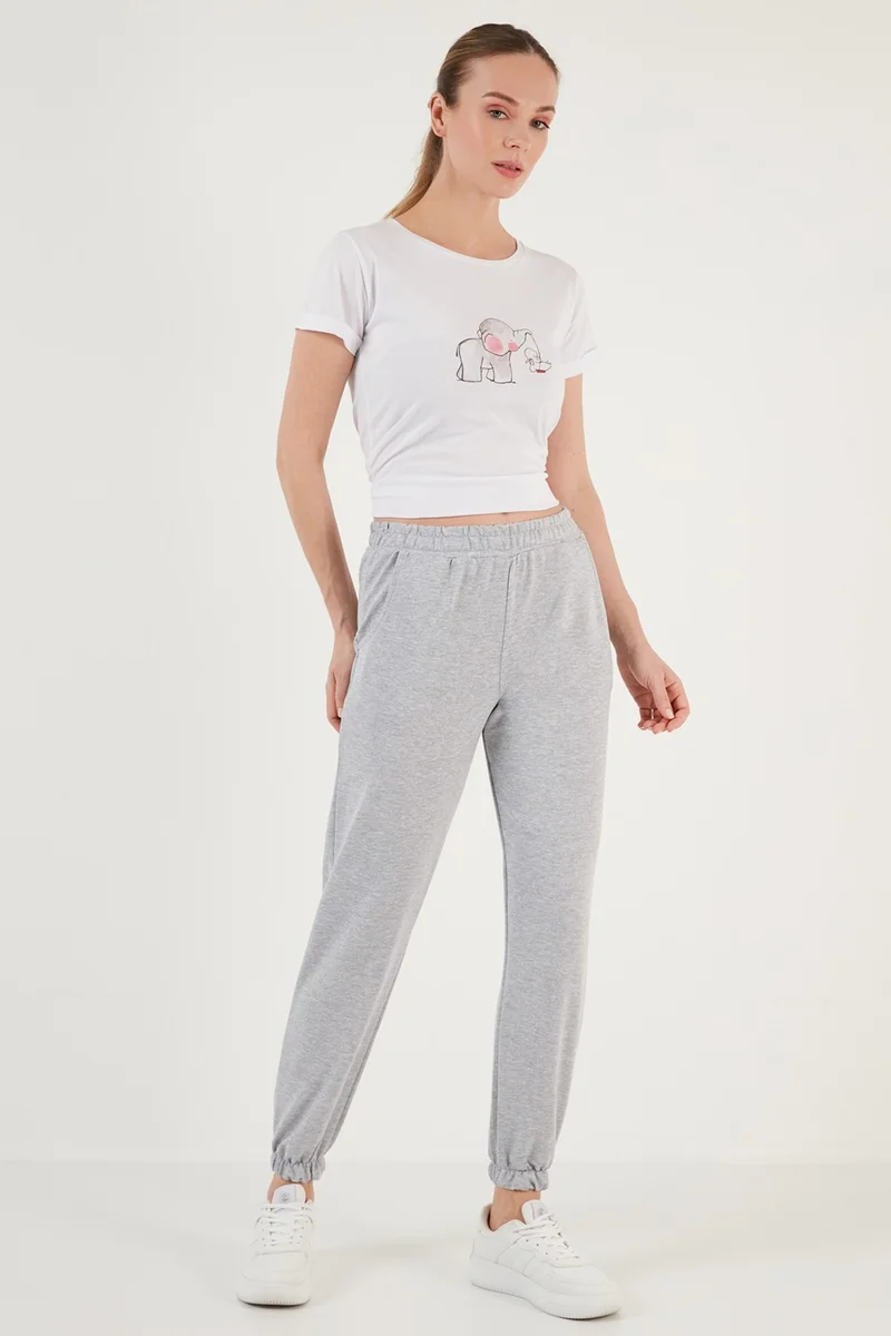 ليلا Cotton Regular Fit Pocket Sweatpants with Elastic Waist and Legs Women's Sweatpants 5865313