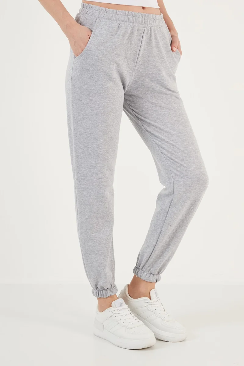ليلا Cotton Regular Fit Pocket Sweatpants with Elastic Waist and Legs Women's Sweatpants 5865313