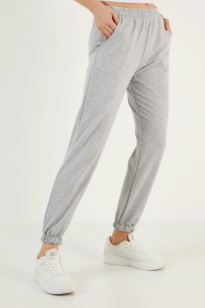 ليلا Cotton Regular Fit Pocket Sweatpants with Elastic Waist and Legs Women's Sweatpants 5865313