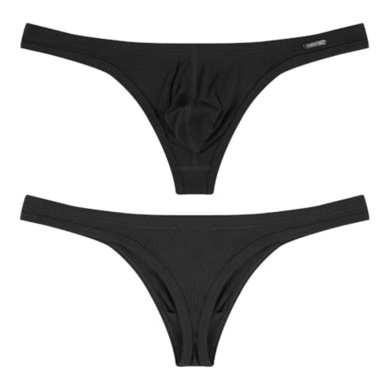 Mens Thong Underwear Ribber G-String Low Rise Briefs T-Back Pouch Stretch and All-day Comfort Lingerie for Men - Image 1