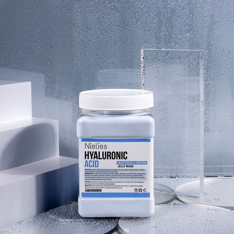 Nielies Jelly Face Mask for Facials - Hyaluronic Acid Hydrating Nourishing Jelly Mask | Vajacial Jelly Mask Powder | 23 Oz Jar - Image 3