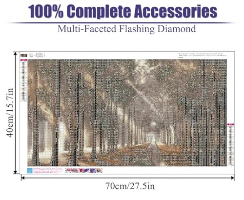BOHADIY Forest Diamond Painting Kits for Adults 5D Large Landscape Diamond Art Kits for Adults Full Drill Woods Diamond Art Painting Kits Gem Art Kits for Wall Decor 275x157Inch Sunshine Tree - Image 3