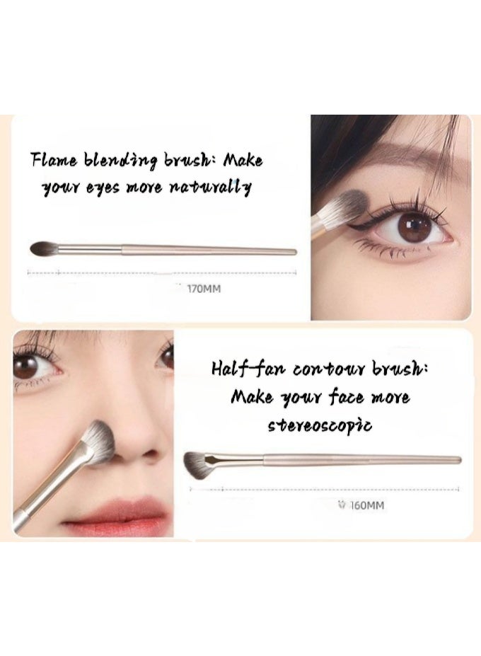 8-PCS Eyes Brush Set with Storage Bag for Beginner - Image 4