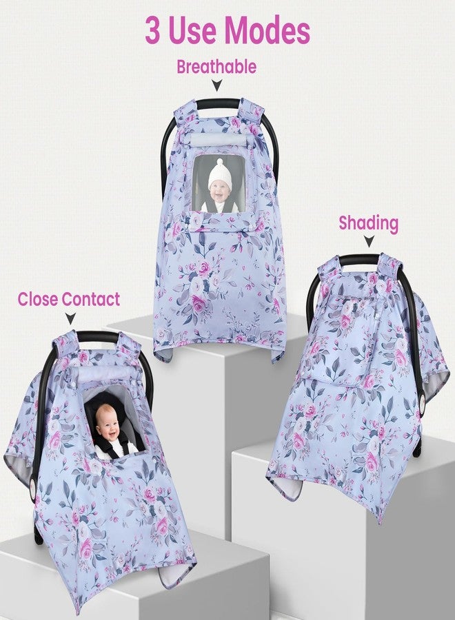 Bnditeu Baby Car Seat Covers, Car Seat Covers for Babies, Kick-Proof Car Seat Covers for Infant Car Seat with 3 Layers Breathable Mesh Peep Windows, Windproof Car Seat Canopy Newborn Gift for 4 Seasons - Image 2