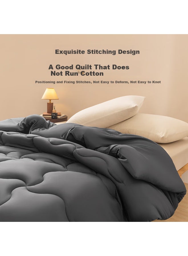 Puffy Warm Fiber Comforter, 100% Virgin Fiber Quilt, Winter Class A Warm Duvet Insert, 1.5x2m - Image 4