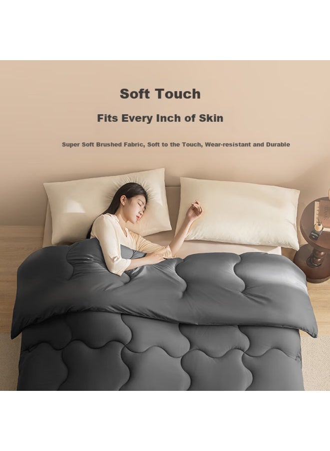 Puffy Warm Fiber Comforter, 100% Virgin Fiber Quilt, Winter Class A Warm Duvet Insert, 1.5x2m - Image 2