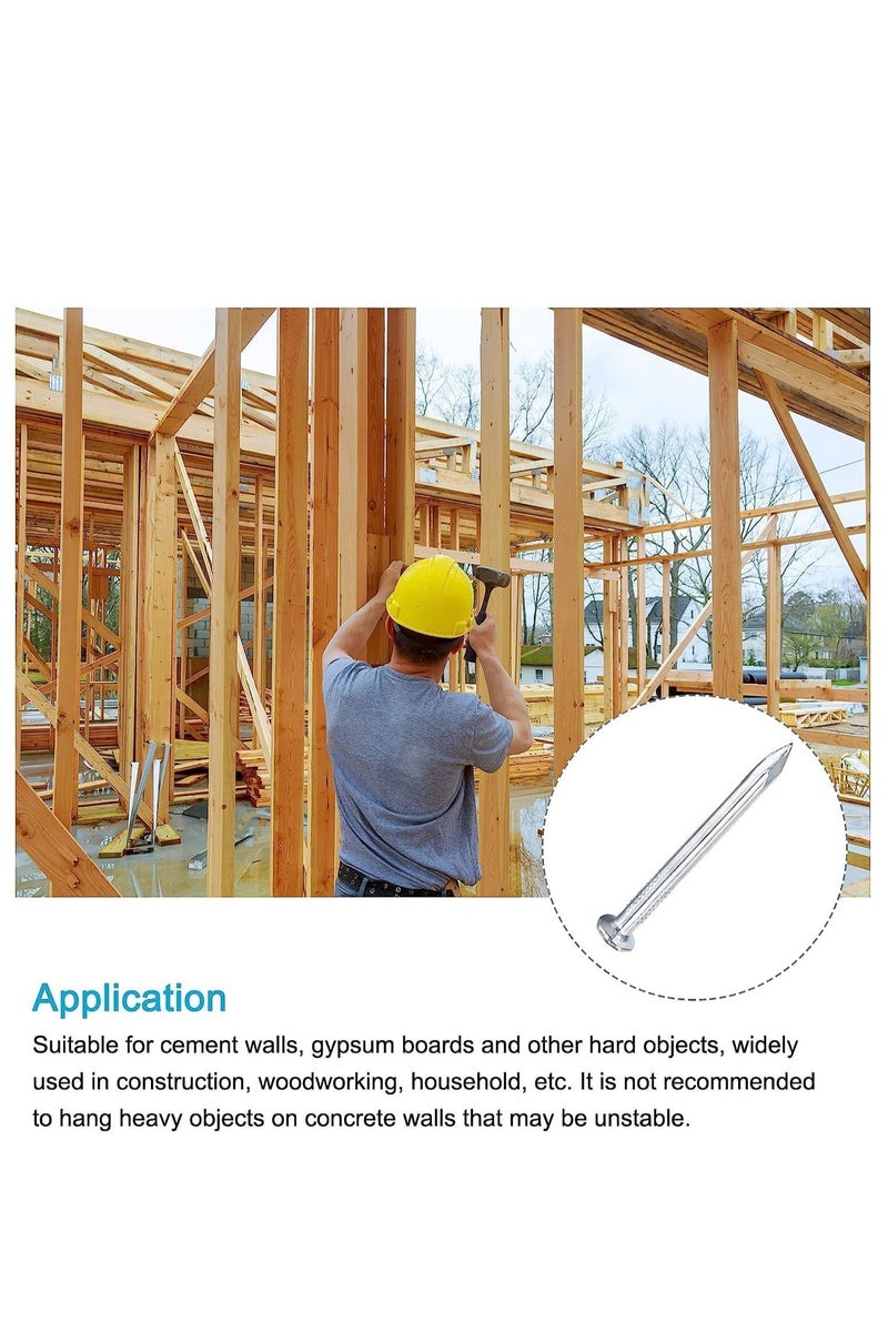 كرافت ماجيك مسامير أسمنتية متينة للحوائط مقاس 4.5×50 مم - عبوة من 20 مسمارًا من الفولاذ الكربوني لإصلاحات المنازل والبناء ومشاريع النجارة المنزلية - Image 4