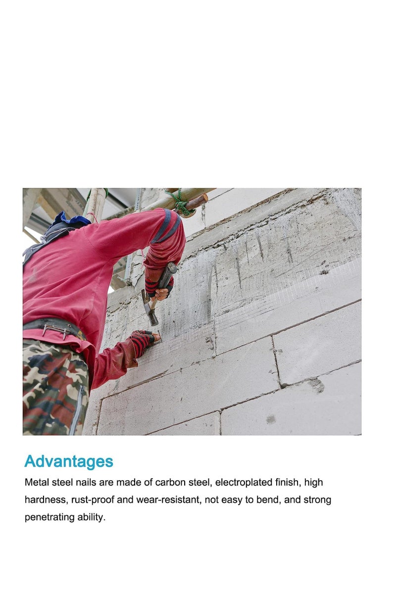 كرافت ماجيك مسامير أسمنتية متينة للحوائط مقاس 4.5×50 مم - عبوة من 20 مسمارًا من الفولاذ الكربوني لإصلاحات المنازل والبناء ومشاريع النجارة المنزلية - Image 5