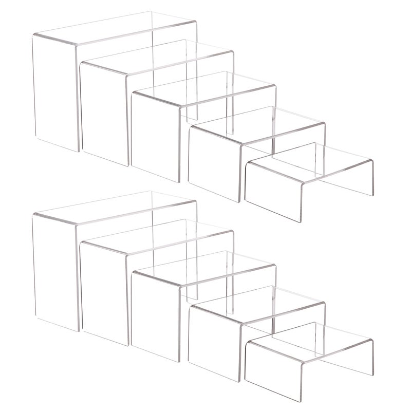IHOMECOOKER ihomecooker 10 Pc Clear Acrylic Display Risers Showcase for Shoe Risers Retail Stand Cupcake Stand Dessert Stand 