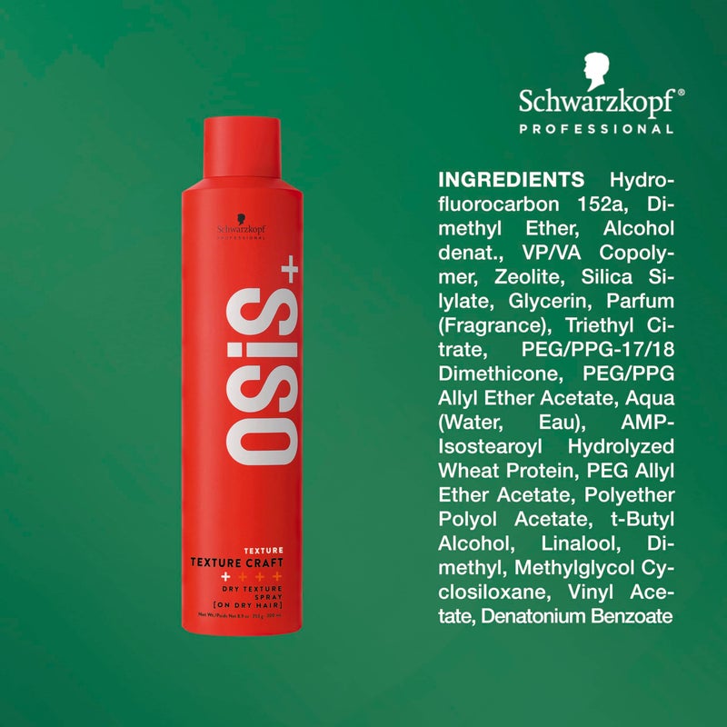 OSiS+ Texture Craft Volumizing Dry Texture Spray - Heat Protection, Root Lift and Volume with Natural Feel and Shine 7.7 oz - Image 3