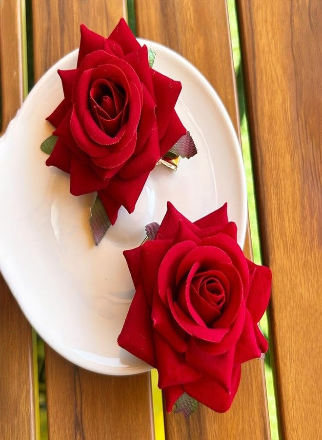 كرونيكس مشبكان للشعر من CHRONEX، تثبيت قوي، مثالي للنساء، مشابك شعر للشعر الطويل، مشبك شعر أنيق على شكل زهرة الورد، إكسسوارات تصفيف الشعر (النمط - 9) - Image 1