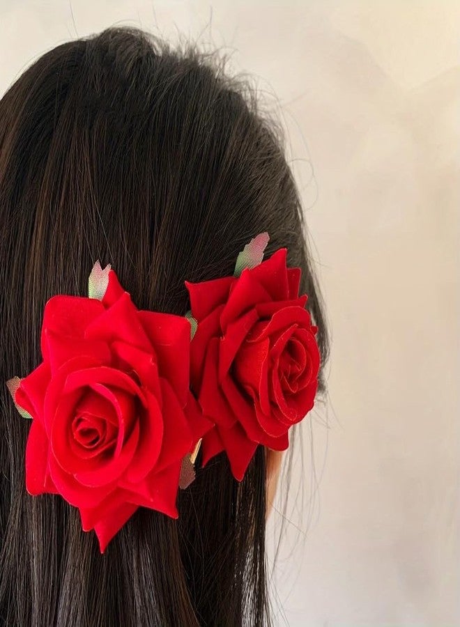 كرونيكس مشبكان للشعر من CHRONEX، تثبيت قوي، مثالي للنساء، مشابك شعر للشعر الطويل، مشبك شعر أنيق على شكل زهرة الورد، إكسسوارات تصفيف الشعر (النمط - 9) - Image 3