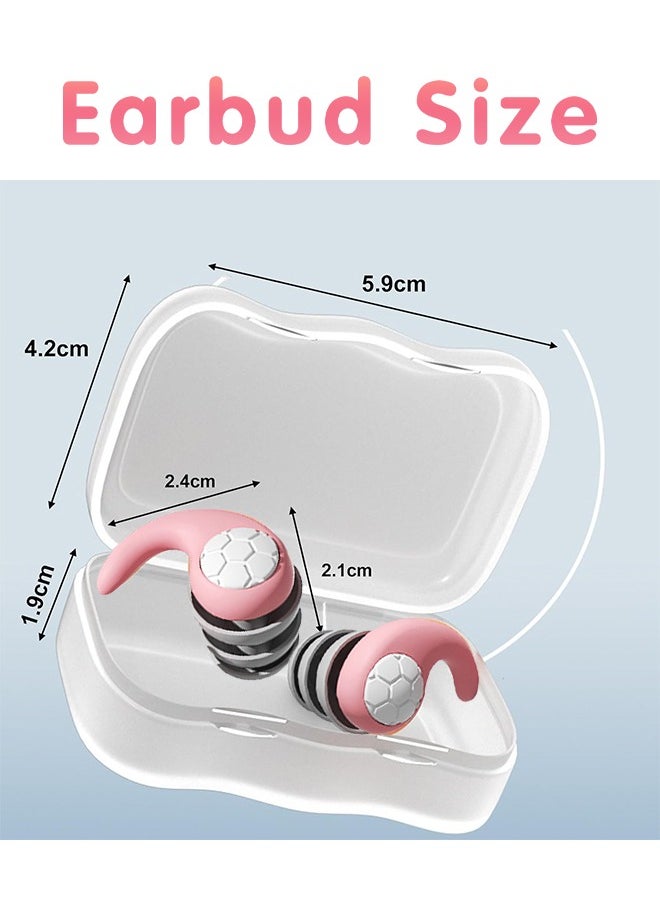 Lemon Swimming Earplugs, Soundproof Sleep Earplugs, Noise Canceling Ear Plugs, Waterproof Reusable, Portable (Pink)  - Image 2