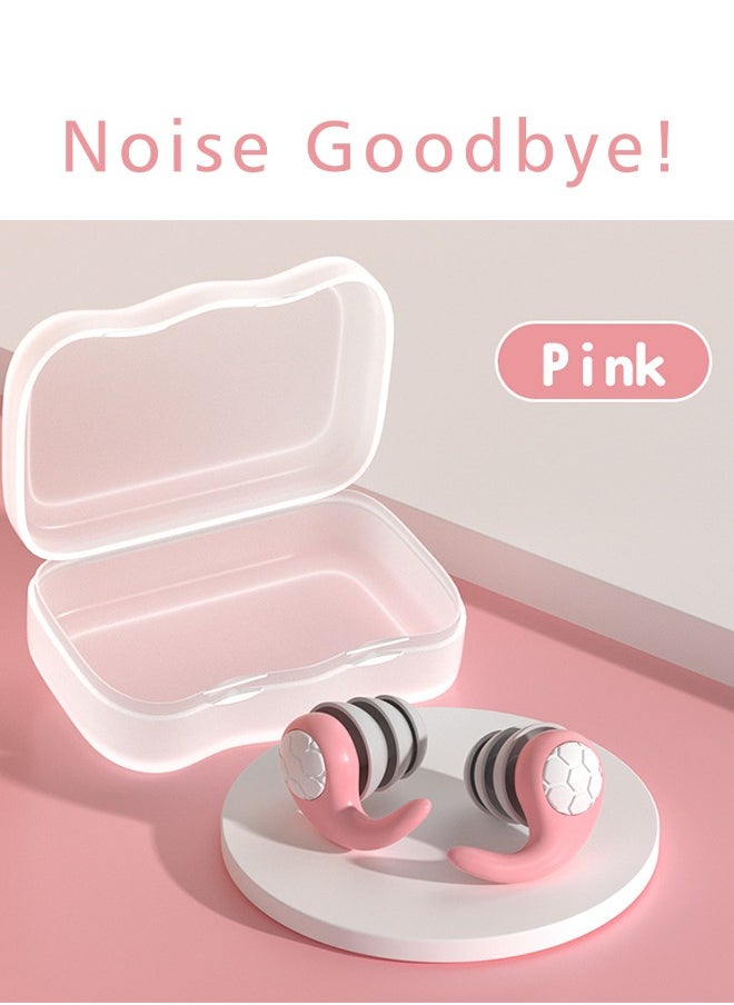 Lemon Swimming Earplugs, Soundproof Sleep Earplugs, Noise Canceling Ear Plugs, Waterproof Reusable, Portable (Pink)  - Image 3