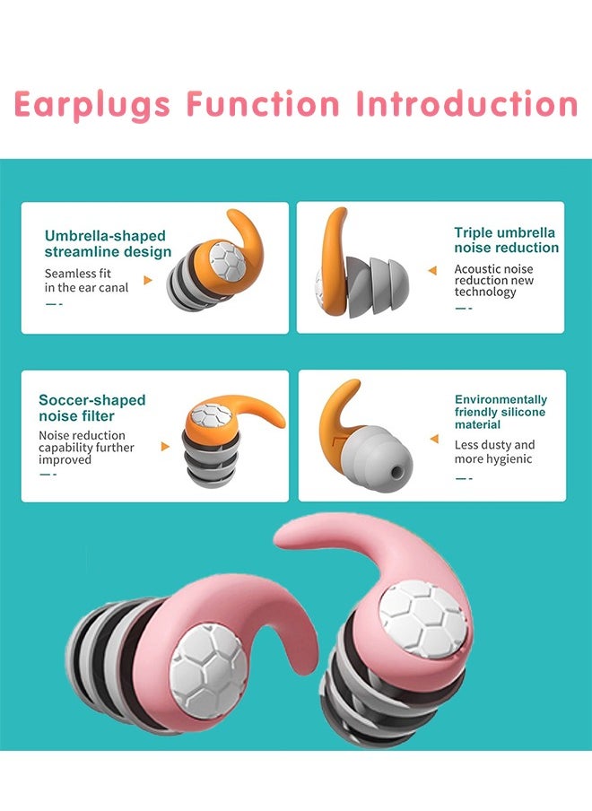 Lemon Swimming Earplugs, Soundproof Sleep Earplugs, Noise Canceling Ear Plugs, Waterproof Reusable, Portable (Pink)  - Image 4