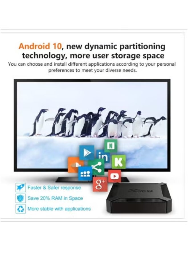 JAJEEK - X96Q Android 10.0 TV Box with Allwinner H313 Quad Core Processor, V7545EU-8G_P Model – Ultra HD 4K UHD HDMI Output, Fast High-Speed Wi-Fi, USB & LAN Connectivity, Black Android Media Player Designed for YouTube, IPTV, Netflix, Gaming, Streaming & Easy Setup - Image 1