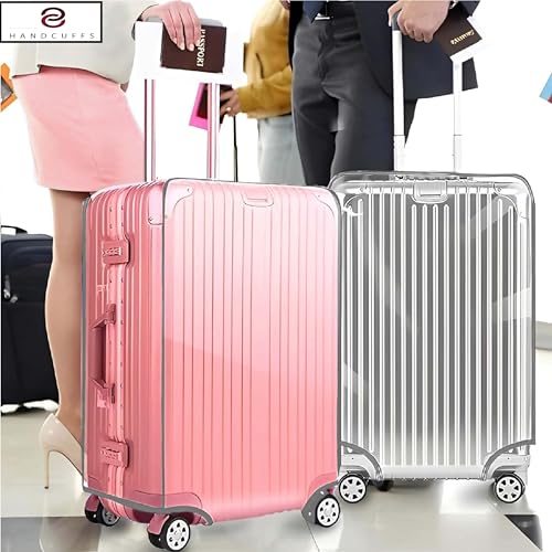 Handcuffs PVC Transparent Luggage Trolley Waterproof Cover | Dust Proof Suitcase & Trolley Bag Cover - 20 Inches - Image 5