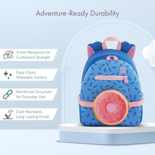 VAYA LYâ€™L-CHAMP School Bags for Kids (2â€“6 Years), Lightweight & Stylish Kids Backpack, Comfortable Preschool & Kindergarten Bag with Spacious Front Pocket and Water-Resistant Fabric, Donut Blue - Image 3