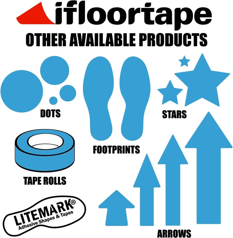 LiteMark 7 Year Indoor/Outdoor Ice Blue Narrow 10 Inch Arrow Decal Vinyl Stickers | Floors, Signs, and Smooth Surfaces | (Pack of 12 Arrows) - Image 5