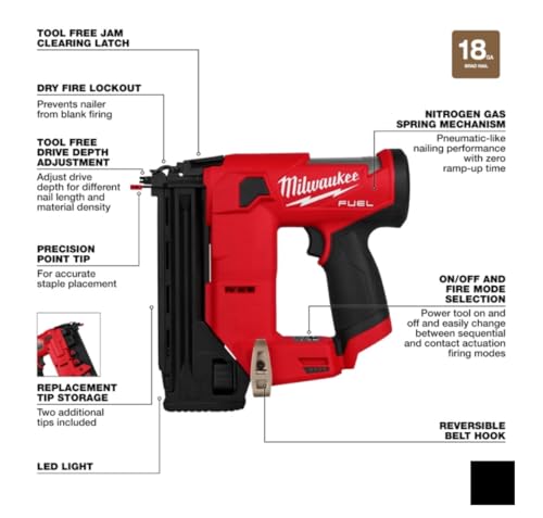 Milwaukee Electric - M12 Fuel 18 Gauge Compact Brad Nailer - Image 5