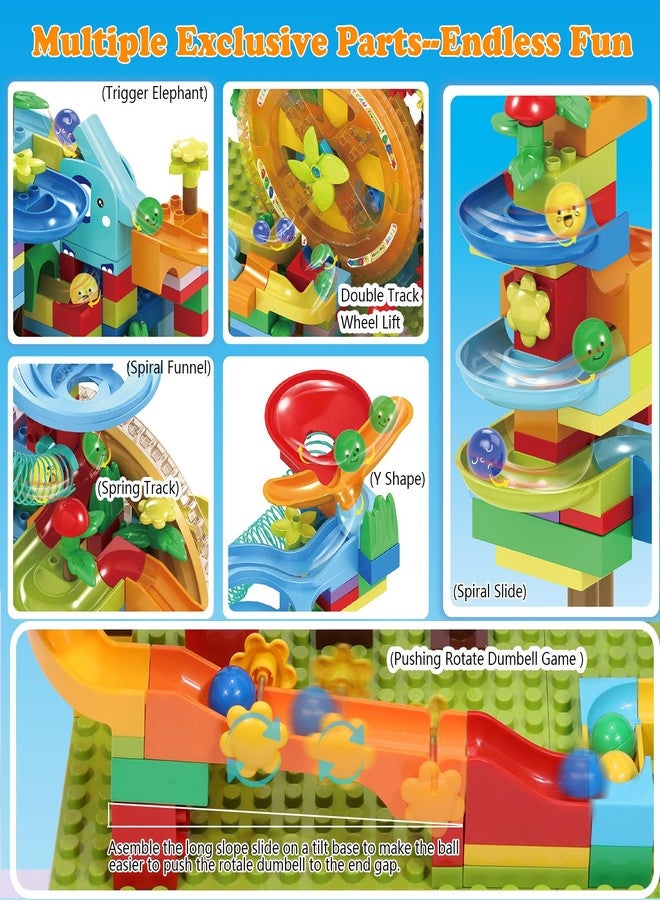 COUOMOXA Marble Run Building Blocks for Kid: 3 4 5 6 8 Year Old Montessori Education Preschool STEM Toy - Age 4-8 Kids Creative Puzzle Marbles Track - Christmas Birthday Gifts for Boys Girls - Image 3
