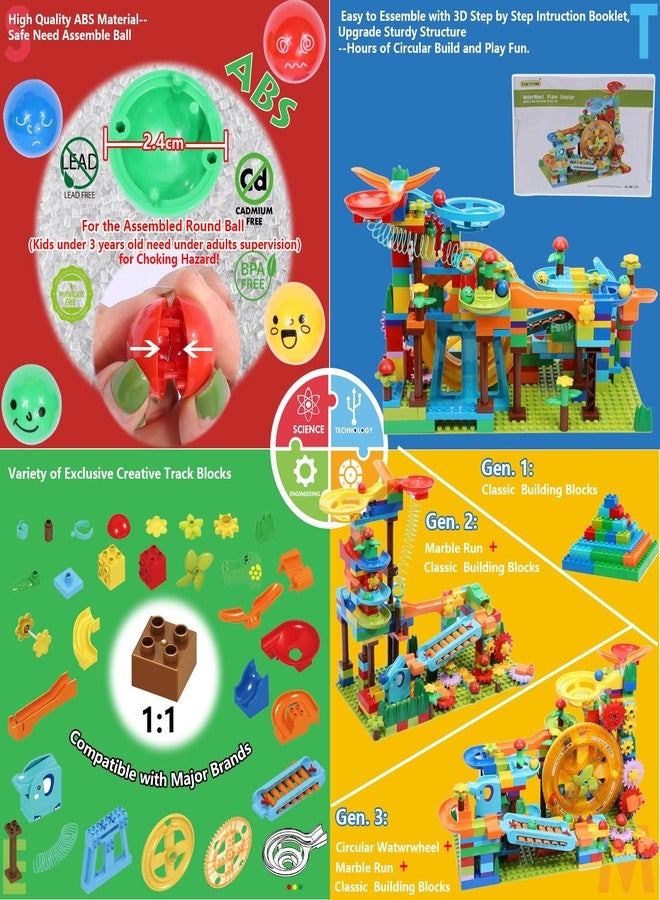 COUOMOXA Marble Run Building Blocks for Kid: 3 4 5 6 8 Year Old Montessori Education Preschool STEM Toy - Age 4-8 Kids Creative Puzzle Marbles Track - Christmas Birthday Gifts for Boys Girls - Image 4