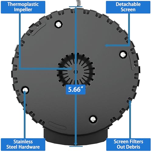 Lanchez Sump Pump, 1/2 HP 2450GPH Submersible Utility Water Pump, Thermoplastic Portable Electric Water Removal Transfer Pump with 10FT Cord for Swimming Pool Basement Garden Pond Tubs Draining - Image 5