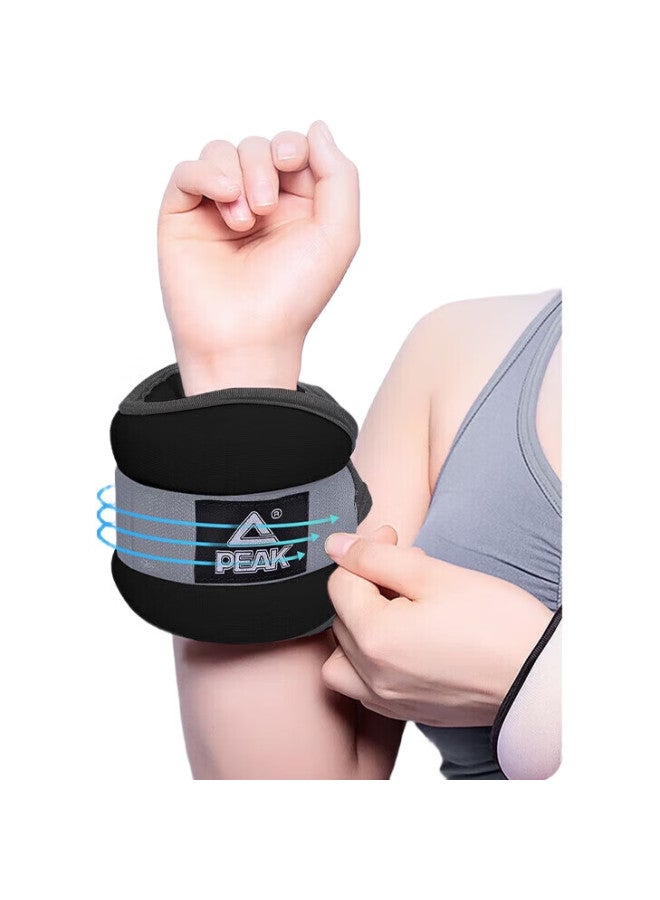 PEAK أكياس الرمل الموزونة للجري، أحزمة غير مرئية للساق والمعصم لتدريب اللياقة البدنية، مملوءة بالرمل الحديدي، 2 قطعة، 2 كجم لكل منها - Image 2