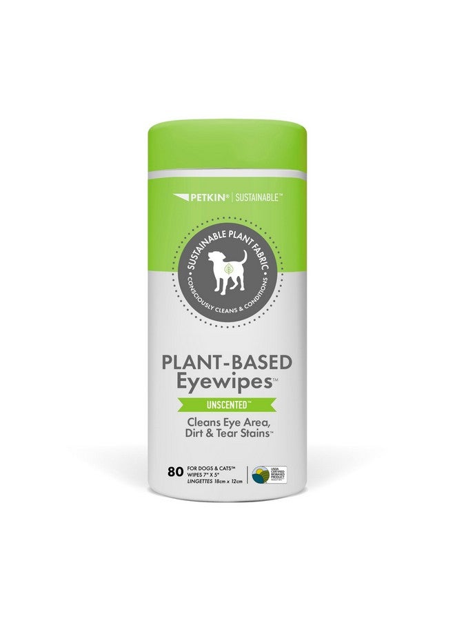 بيتكين مناديل عيون بيتكين النباتية، 80 منديلًا - مناديل عيون مستدامة وقائمة على أساس حيوي للحيوانات الأليفة للكلاب والقطط - تنظف منطقة العين والأوساخ وبقع الدموع - تنظف وترطب بوعي - سهلة الاستخدام - بدون رائحة - Image 1