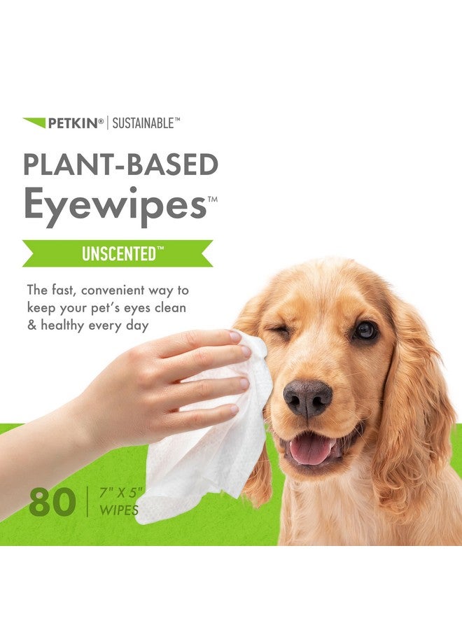 بيتكين مناديل عيون بيتكين النباتية، 80 منديلًا - مناديل عيون مستدامة وقائمة على أساس حيوي للحيوانات الأليفة للكلاب والقطط - تنظف منطقة العين والأوساخ وبقع الدموع - تنظف وترطب بوعي - سهلة الاستخدام - بدون رائحة - Image 2