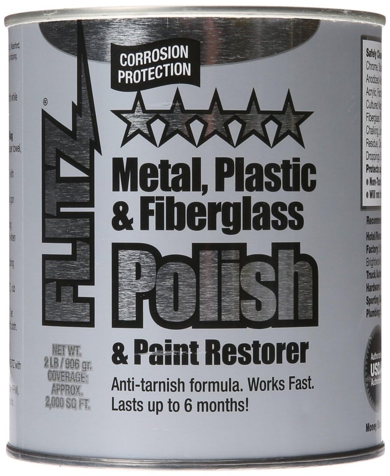 Flitz Multi-Purpose Metal Polish Paste - 2lb Can of USA-Made Metal Scratch Remover - Works on Stainless Steel, Chrome, Aluminum, Plastic, Jewelry - Non-Abrasive Cleaner & Rust Remover (3 Pack) - Image 5