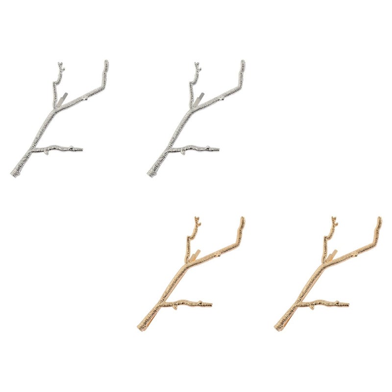 Vintage Gold and Silver Alloy Branch Hair Clips Set for Women Retro Everyday Styling - Image 2