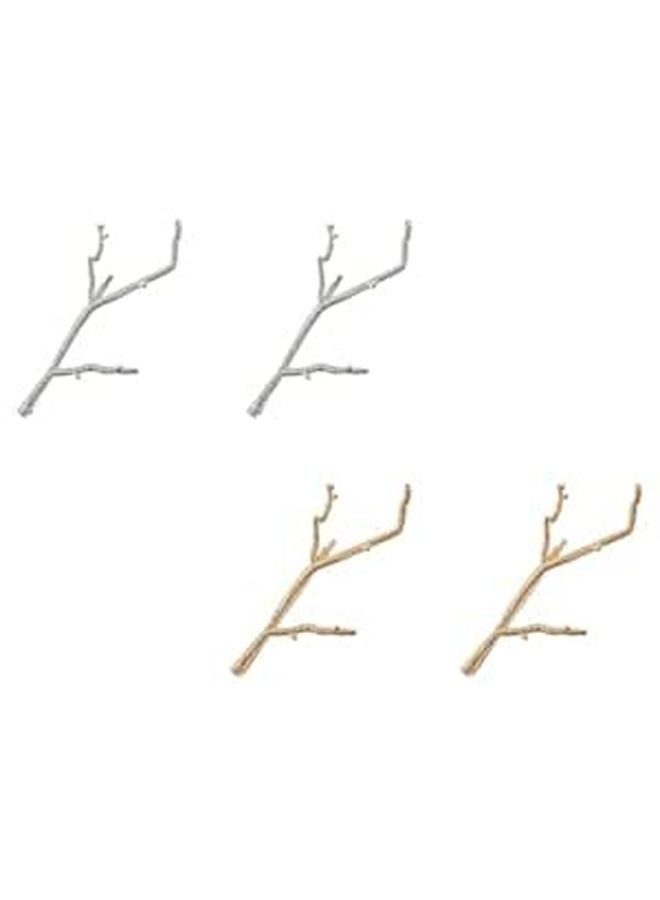 Vintage Gold and Silver Alloy Branch Hair Clips Set for Women Retro Everyday Styling - Image 1