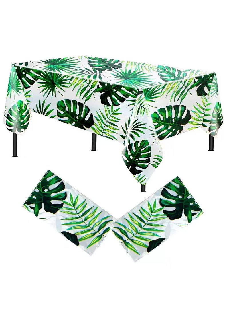 مفرش طاولة حفلات مصنوع من أوراق الأوكالبتوس، مصنوع من مادة PEVA لتزيين الحفلات، وأدوات مائدة للاستخدام مرة واحدة، ومفرش طاولة بتصميم لأعياد الميلاد - Image 1