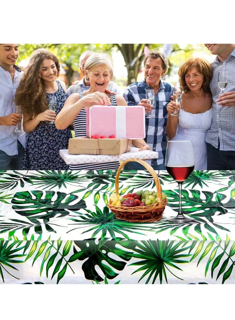 مفرش طاولة حفلات مصنوع من أوراق الأوكالبتوس، مصنوع من مادة PEVA لتزيين الحفلات، وأدوات مائدة للاستخدام مرة واحدة، ومفرش طاولة بتصميم لأعياد الميلاد - Image 2