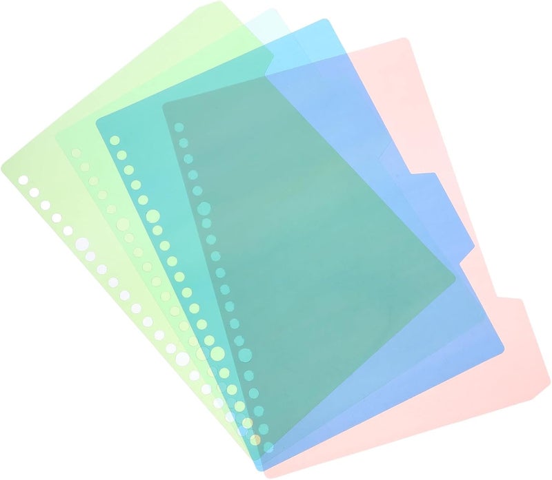 10 Sets Vintage Colorful B5 A5 Notebook Binder Dividers with Index Tabs, Detachable Plastic Page Dividers for Office and School Organizers - Image 1