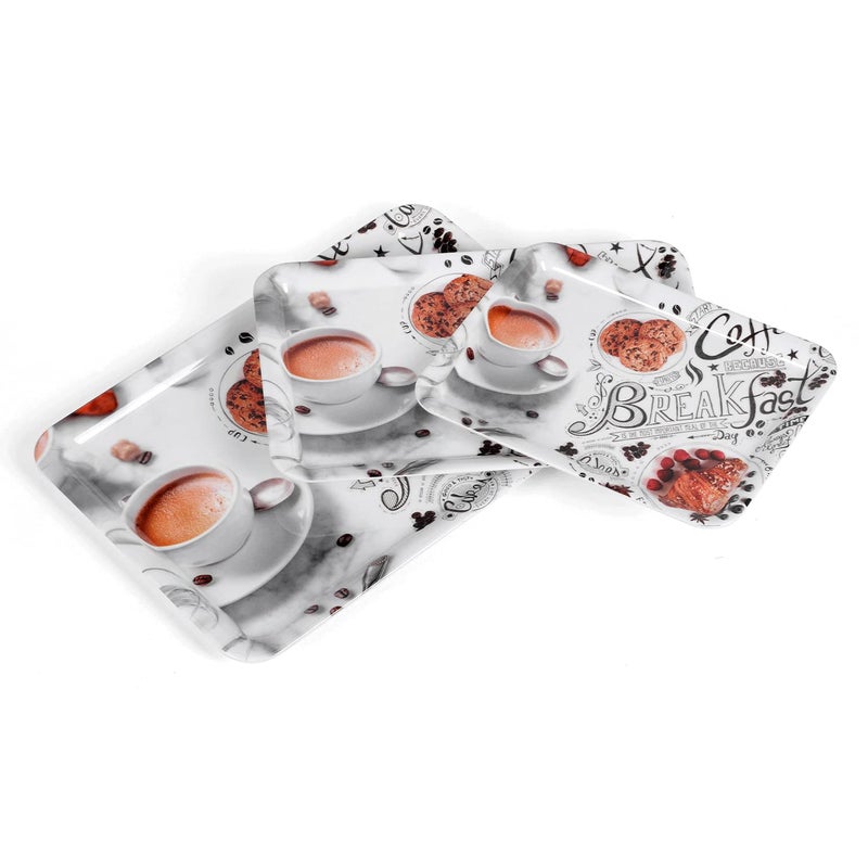 SUPERWARE | Food Grade Melamine | Serving Tray Set - Cafe (3 nos.) | Serveware, Tableware, Stain Free, Glazed Finish - Image 5