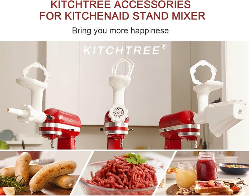 KITCHTREE Fruit & Vegetable Strainer Attachment Set for KitchenAid - Includes Food Grinder Attachment and Sausage Stuffer Tubes, Compatible with KitchenAid Stand Mixers - Image 5