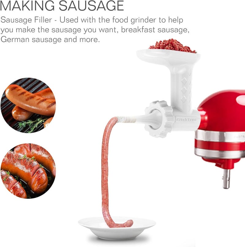 KITCHTREE Fruit & Vegetable Strainer Attachment Set for KitchenAid - Includes Food Grinder Attachment and Sausage Stuffer Tubes, Compatible with KitchenAid Stand Mixers - Image 4