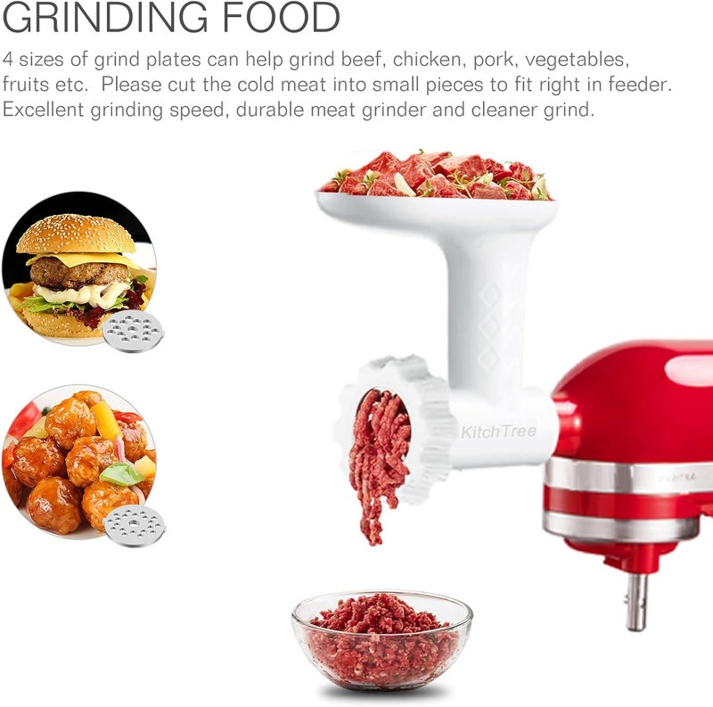 KITCHTREE Fruit & Vegetable Strainer Attachment Set for KitchenAid - Includes Food Grinder Attachment and Sausage Stuffer Tubes, Compatible with KitchenAid Stand Mixers - Image 3