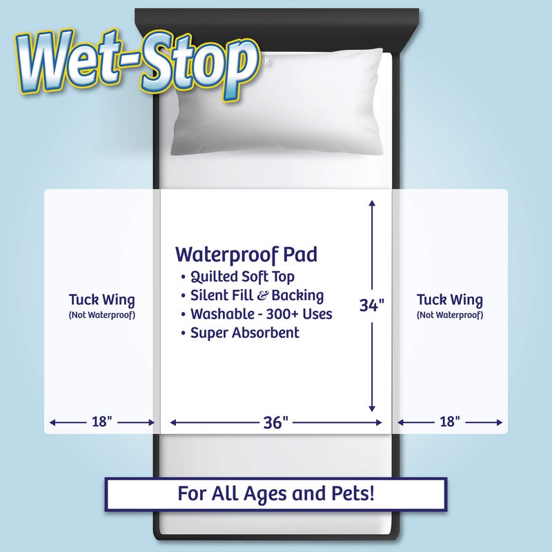 Wet-Stop مجموعة ويت-ستوب3: جهاز إنذار التبول اللاإرادي مع وسادة سرير مقاومة للماء للأولاد والبنات - Image 4