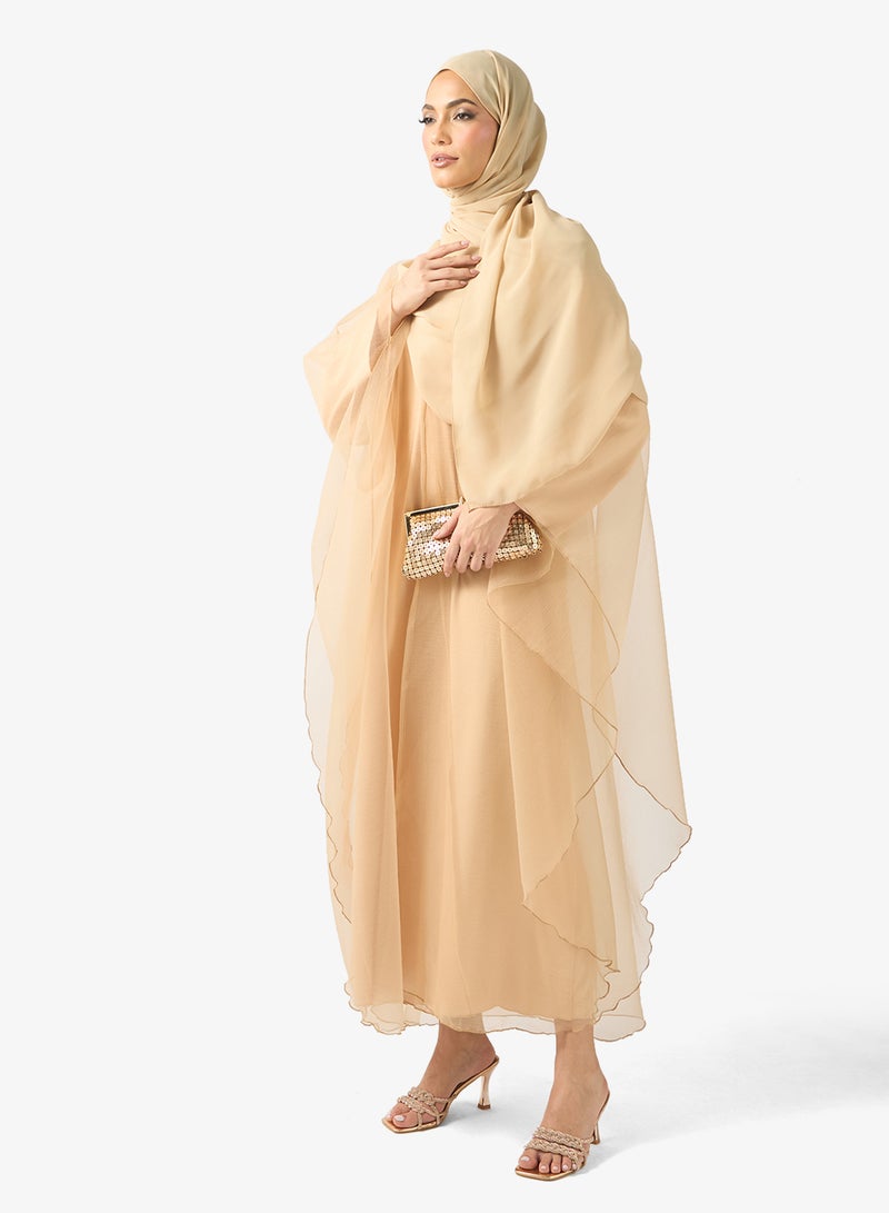 Khizana عباءة شفافة مع شيلة - Image 5