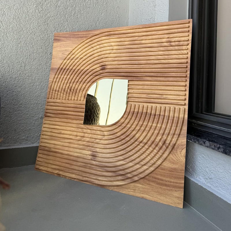 ELEVATE INTERIOR لوحات حائط ثلاثية الأبعاد من أكريليك مرآة PVC | لوحات حائط بتشطيب خشبي لزينة الحائط عبوة من 12 قطعة تغطي مساحة 32.4 قدم مربع. - Image 1