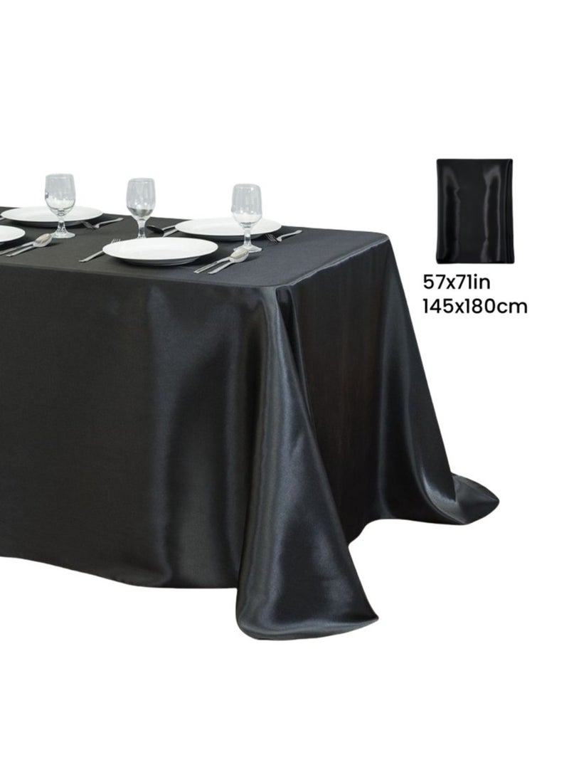 Oil-proof rectangular tablecloth - Tablecloth for catering events, dinner parties, weddings, buffet tables or home, washable tablecloth black (1.45*1.8m) - Image 1