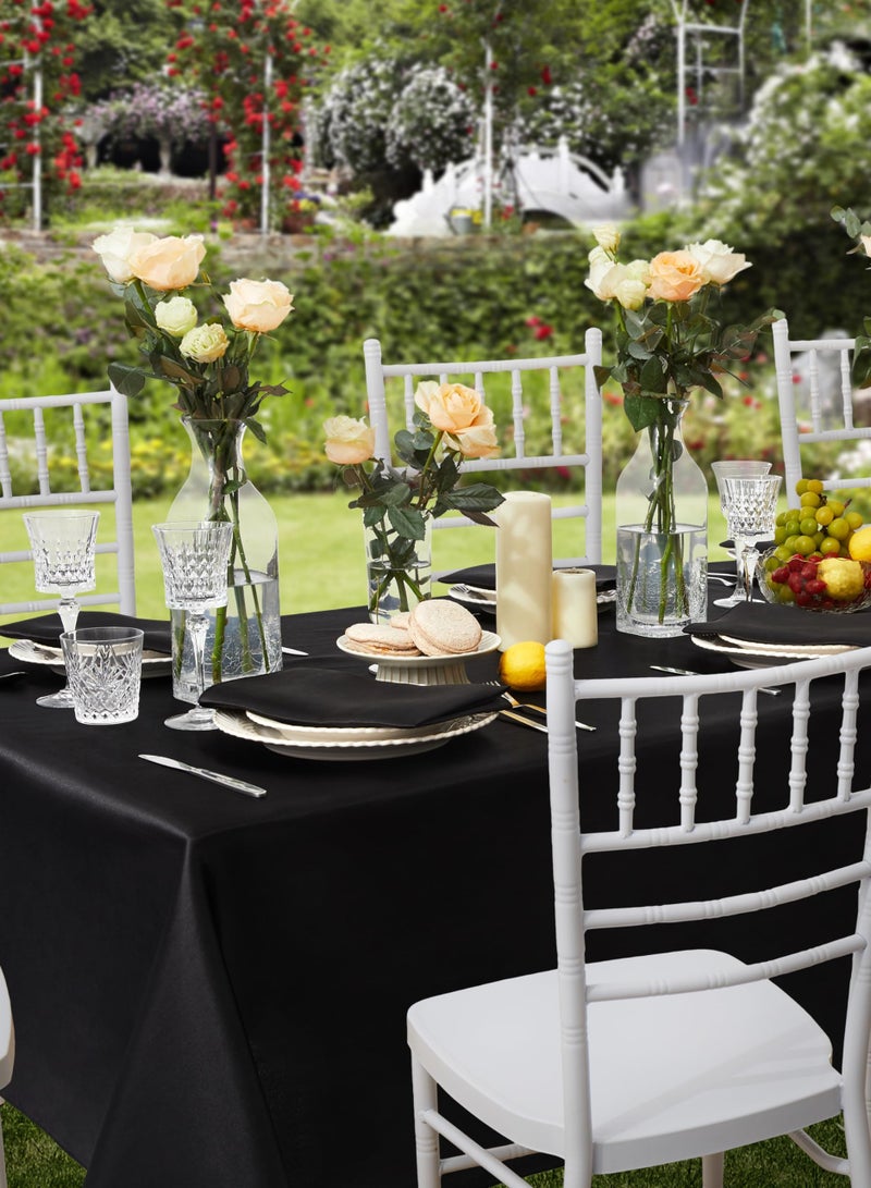 Oil-proof rectangular tablecloth - Tablecloth for catering events, dinner parties, weddings, buffet tables or home, washable tablecloth black (1.45*1.8m) - Image 4
