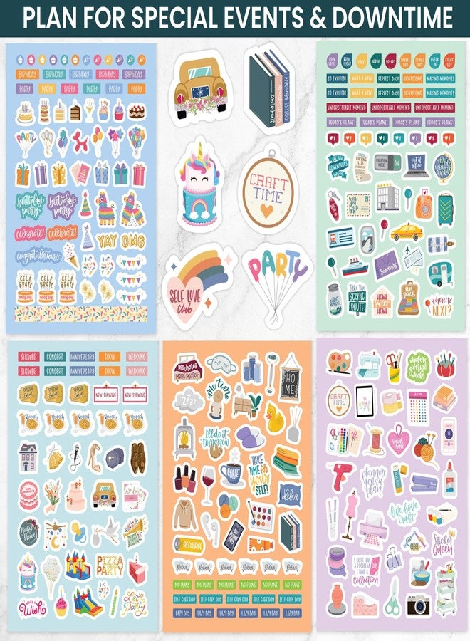 بلوم ديلي بلانرز مجموعة ملصقات تخطيط بلوم اليومية الضخمة (أكثر من 1500 ملصق) - كتاب ملصقات متنوع فاخر مُجلّد بحجم 6 × 9 بوصات مع رقائق معدنية - الفصول، والاحتفالات، والأعياد، والطعام، والسفر، والاقتباسات، والمزيد - المجلد 1 - Image 4